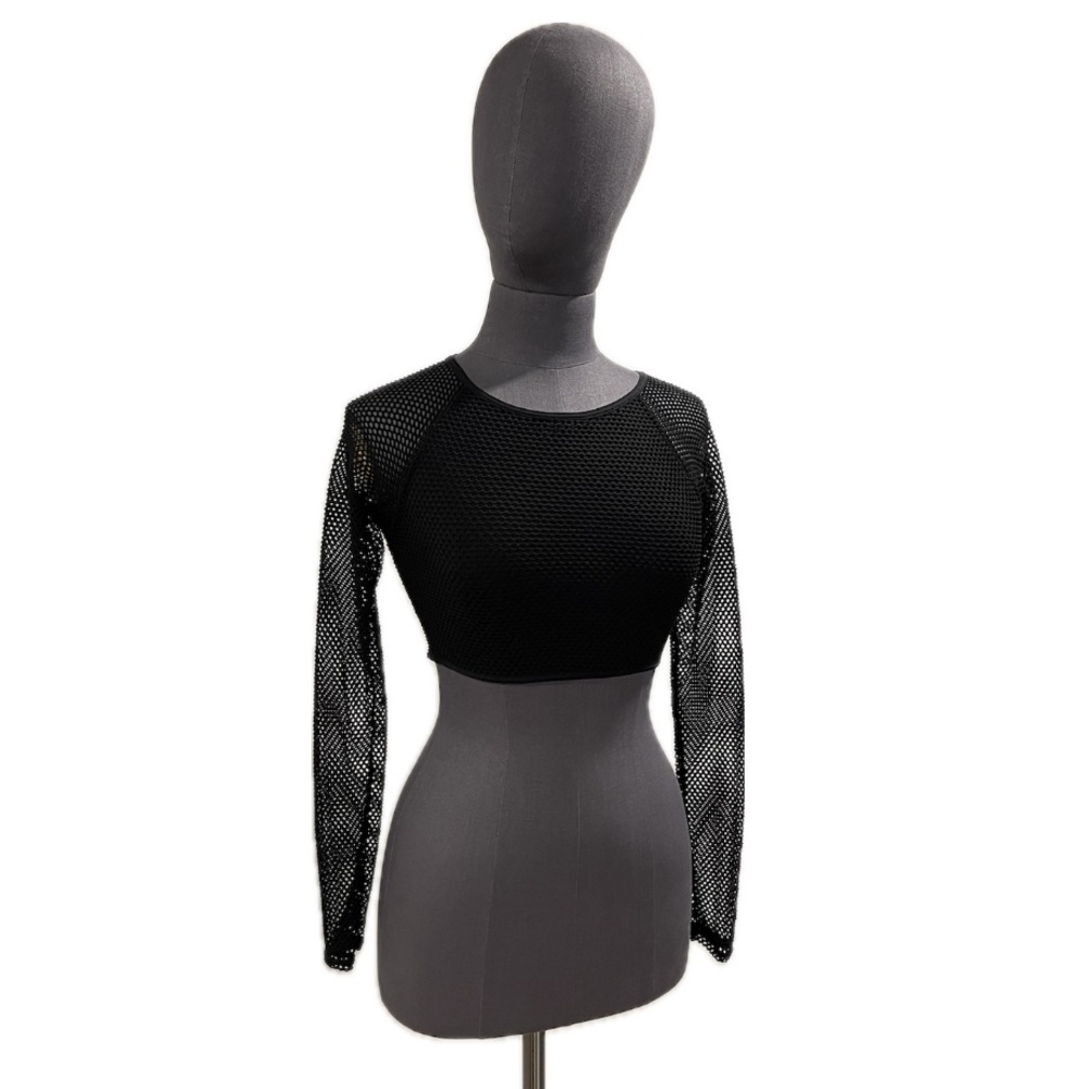 Roxy Black Mesh Crop Top